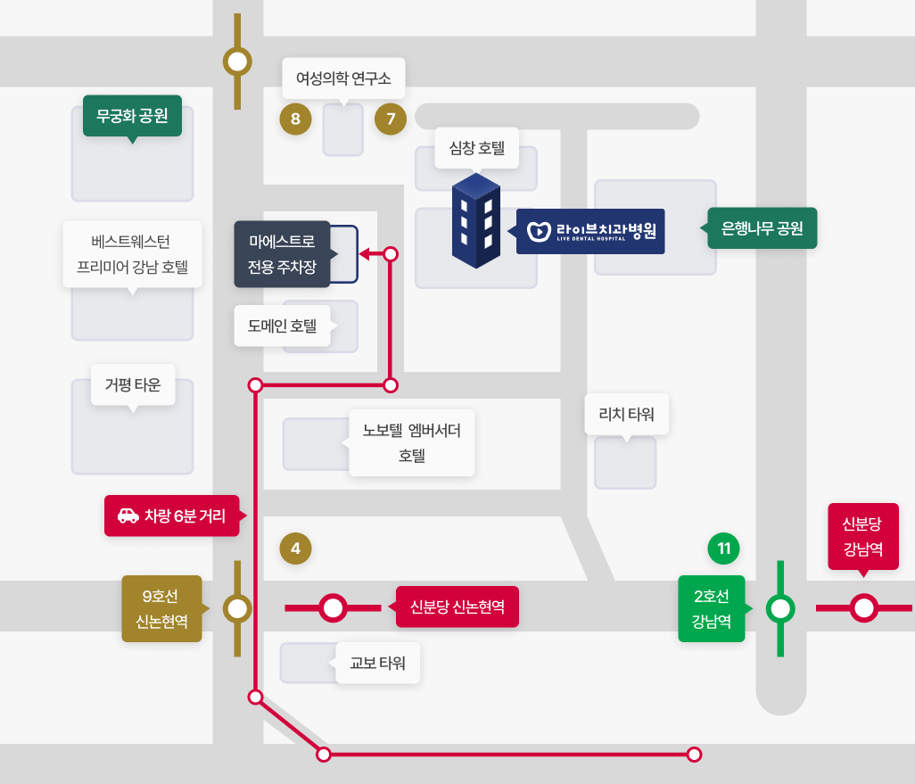 라이브치과병원 강남점 주차장